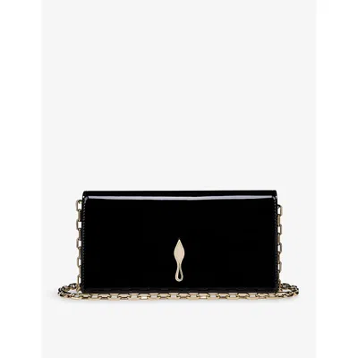CHRISTIAN LOUBOUTIN WOMENS BLACK/GOLD BETTINA PATENT LEATHER CLUTCH BAG