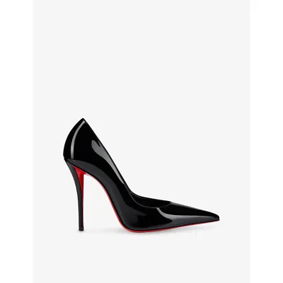 Christian Louboutin Womens Black/lin Black Miss Z 100 Patent Heeled Courts Eur 34.5 / 1.5 Uk