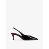 Christian Louboutin Women Miss Z 60mm Patent Calfskin Slingback Pump In Black