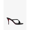 Christian Louboutin Mulazee Leather Mules Crossover Straps Stiletto Heel In Black