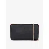 Christian Louboutin Loubila Rubber-trimmed Textured-leather Shoulder Bag In Black/loubi/black