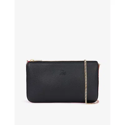 Christian Louboutin Loubila Contrast-panel Leather Shoulder Bag In Black/loubi/black