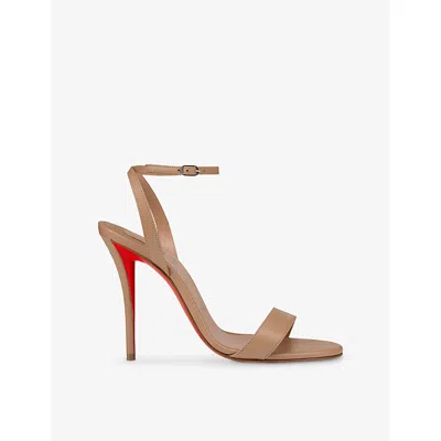 Christian Louboutin Womens Blush Miss Z 100 Leather Sandals Eur 40.5 / 7.5 Uk