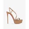 Christian Louboutin Rosalie Red Sole Platform Slingback Sandals In Blush