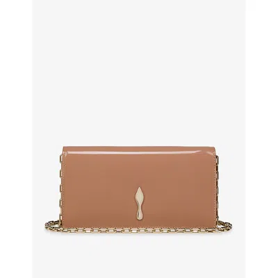 Christian Louboutin Bettina Patent Leather Clutch Bag In Pink
