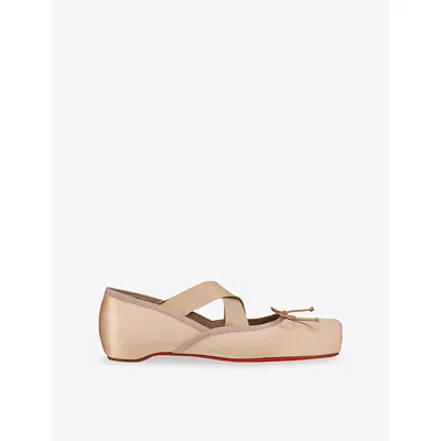 Christian Louboutin Womens  Cassiasticina Crepe Satin Flats In Multi