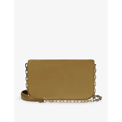 CHRISTIAN LOUBOUTIN WOMENS BRONZO/GOLD PALOMA SMALL LEATHER CLUTCH