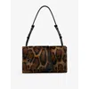 Christian Louboutin Baggy Small Gathered Leopard-print Calf Hair Shoulder Bag In Brown