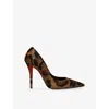 Christian Louboutin Miss Z Pony Skin Pumps With Leopard Print In Brown