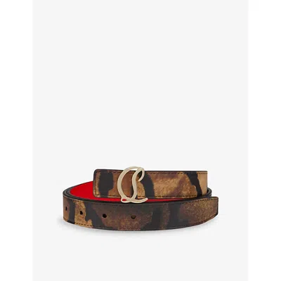 Christian Louboutin Womens Brown/loubi/gold Loubi54 Leather Belt