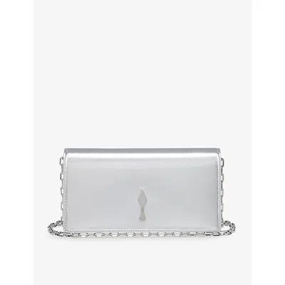 Christian Louboutin Womens Silver Bettina Leather Clutch Bag