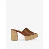 Christian Louboutin Calakala 85 Leather Espadrille Platform Mules