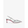 Christian Louboutin Woman Pumps Silver Size 8 Leather In Silver
