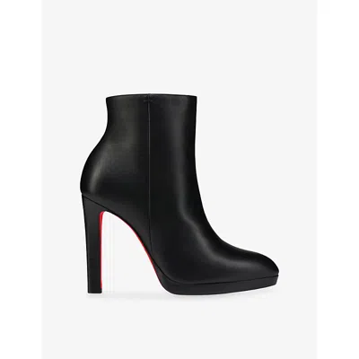 Christian Louboutin Womens  Fannylove Booty 120 Calf-leather Heeled Boots In Black