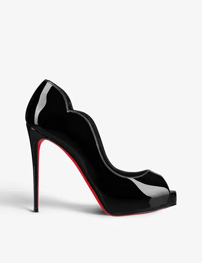 Christian Louboutin Hot Chick Alta Patent Leather Peep Toe Pumps 100 In Black