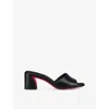 Christian Louboutin Womens Black Jane 55 Leather Heeled Mules In Black