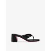 Christian Louboutin Jane Tonga Leather Red Sole Slide Sandals