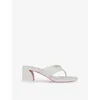 Christian Louboutin Jane Tonga Leather Red Sole Slide Sandals