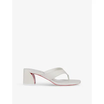 CHRISTIAN LOUBOUTIN WOMENS CHRISTIAN LOUBOUTIN JANETONGA 55 LEATHER HEELED MULES