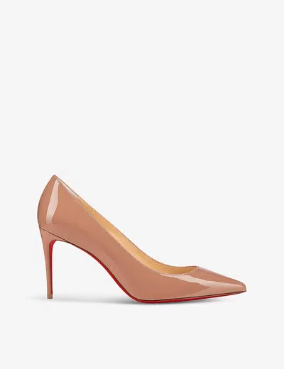 Christian Louboutin Womens Nude Kate 85 Patent-leather Courts