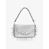 Christian Louboutin Womens Silver Loubila Spike-embellished Leather Shoulder Bag In Silver