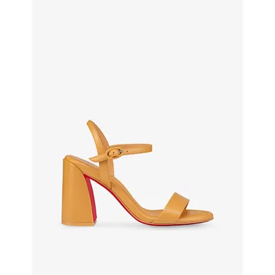 Christian Louboutin Womens Giraffe Miss Jane 85 Leather Heeled Sandals