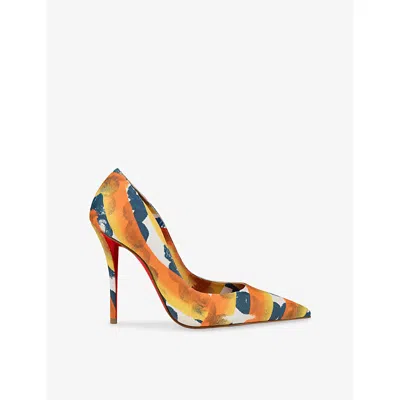 CHRISTIAN LOUBOUTIN WOMENS MULTI MAGMA MISS Z 100 LEATHER HEELED COURTS EUR 39 / 6 UK