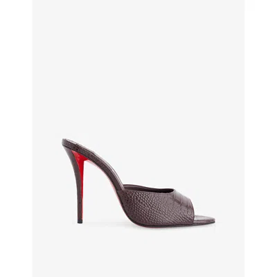 CHRISTIAN LOUBOUTIN WOMENS AMARA/LIN AMARA MISS Z 100 LEATHER MULES EUR 37 / 4 UK