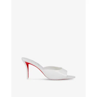 Christian Louboutin Womens Bianco Miss Z 80 Patent-leather Mules Eur 38.5 / 5.5 Uk
