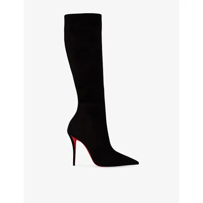 CHRISTIAN LOUBOUTIN WOMENS MISS Z BOTTA 100 SUEDE BOOTS BLACK EUR 39.5 / 6.5 UK
