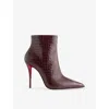 Christian Louboutin Miss Z Booty Leather Ankle Boots 100 In Burgundy