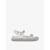 Christian Louboutin Womens Silver Pyrabizz Flat Leather Sandals Eur 40 / 7 Uk In Silver