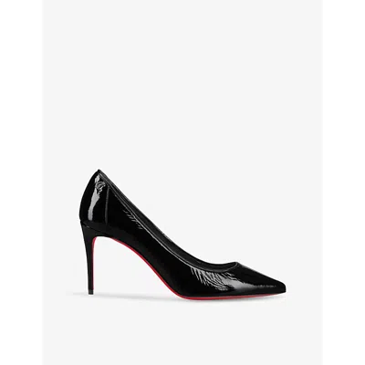 Christian Louboutin Womens  Sporty Kate 85 Patent-leather Heeled Courts In Black