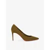 Christian Louboutin Womens Bronzo/lin Bronzo Sporty Kate 85 Suede Heeled Pumps Eur 38.5 / 5.5 Uk In Brown