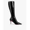 Christian Louboutin Cl In The 90s Leather Knee-high Boots 80 In Black
