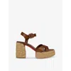 Christian Louboutin Calakala Leather Crisscross Red Sole Espadrille Sandals