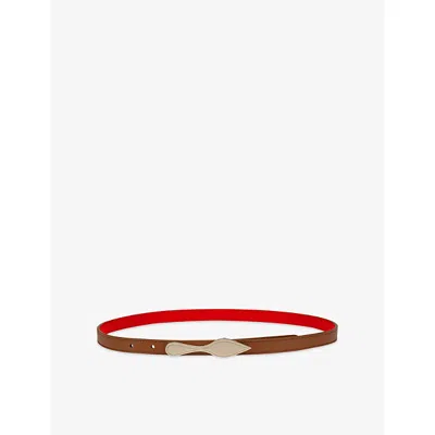 Christian Louboutin Womens Cuoio/loubi/gold Bettina Leather Belt In Brown