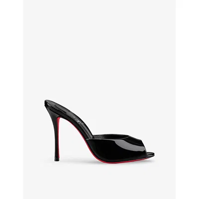 Christian Louboutin Womens Dolly 100 Patent-leather Heeled Mules Black Eur 38/5 Uk