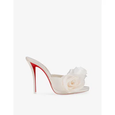 Christian Louboutin Womens  Mere Lachaise 120 Satin Mules In White