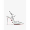 Christian Louboutin Womens Jenlove 100 Manoir Speccio-leather Heeled Pumps Silv In Silver