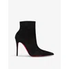 Christian Louboutin So Apostropha 80 Suede Ankle Boots In Black
