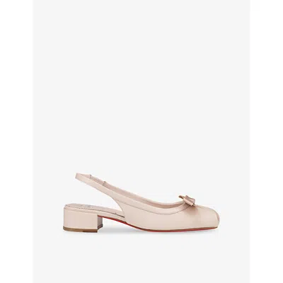 Christian Louboutin Womens Leche Mamaflirt 30 Leather Slingback Pumps Eur 39 / 6 Uk
