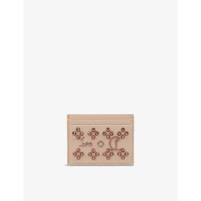 Christian Louboutin Womens Leche/multi Kios Leather Card Holder