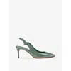 Christian Louboutin Hot Chick Sling Patent Leather Slingback Pumps 70 In Green