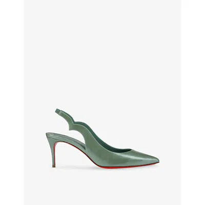 Christian Louboutin Womens Manuka Hot Chick Sling 70 Leather Heeled Courts Eur 36 / 3 Uk