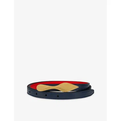 Christian Louboutin Bettina Leather Reversible Belt In Black