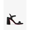 Christian Louboutin Womens Black/lin Black Miss Jane 85 Leather Heeled Sandals Eur 39.5 / 6.5 Uk In Black