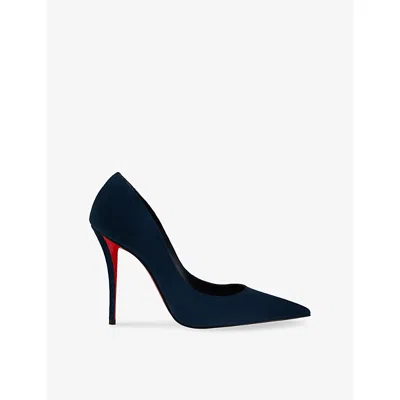 Christian Louboutin Womens Miss Z 100 Suede Pumps Marine Eur 40 / 7 Uk