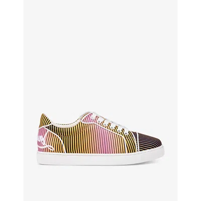 Christian Louboutin Womens Multi Fun Vieira Orlato Brand-embellished Leather Low-top Trainers