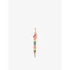 Christian Louboutin Womens Multi Square-bead Leather Keyring